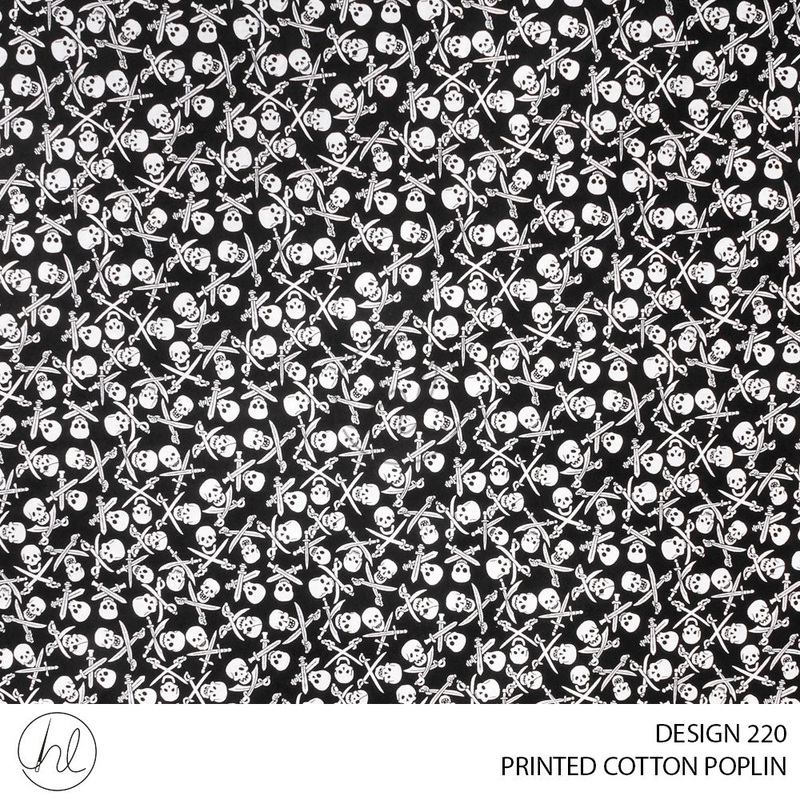 PRINTED COTTON POPLIN 51 BLACK 145CM PER M
