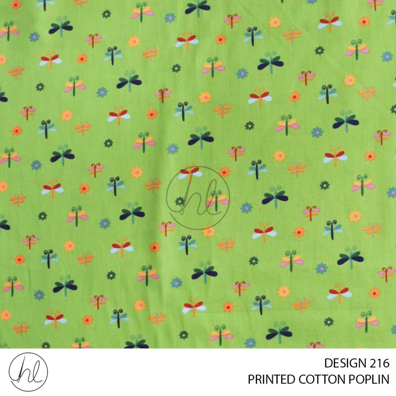 PRINTED COTTON POPLIN 51 LIME 145CM PER M