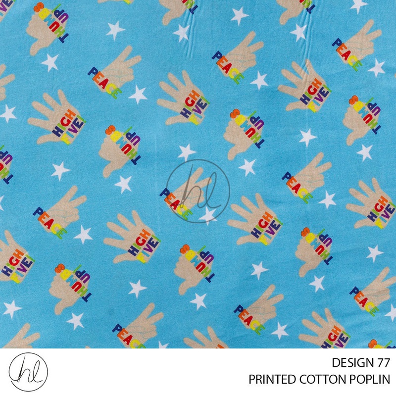 PRINTED COTTON POPLIN 781 SKY BLUE 115CM PER M
