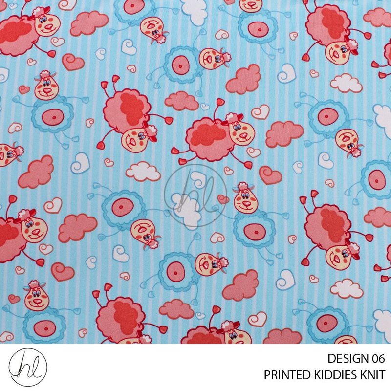 PRINTED KIDDIES KNIT PER M DESIGN 06 BLUE 150CM WIDE