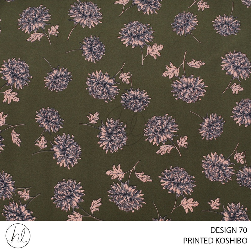 PRINTED KOSHIBO 51 PER M DESIGN 70 OLIVE 150CM WIDE