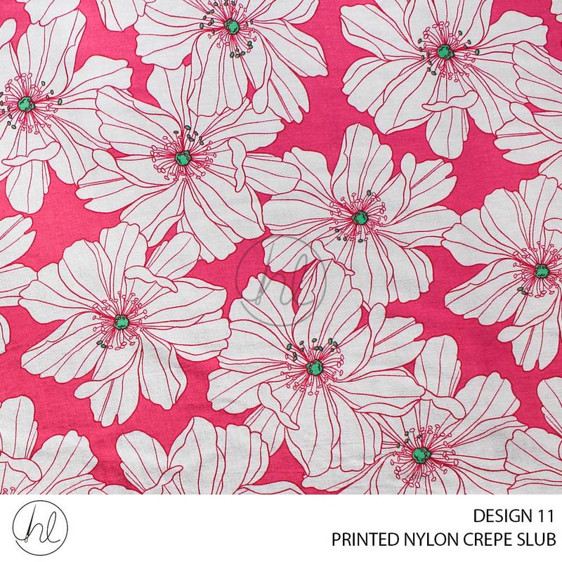 PRINTED NYLON CREPE SLUB 56 PINK 150CM PER M
