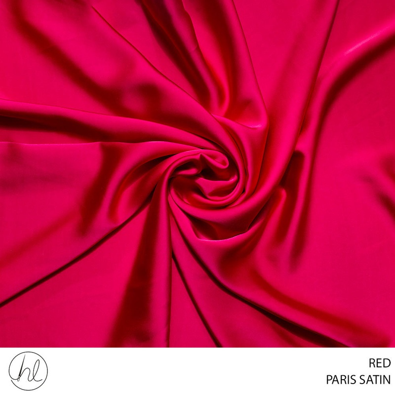 SATIN PARIS PLAIN FABRIC 150CM RED ROLL ROLL 001