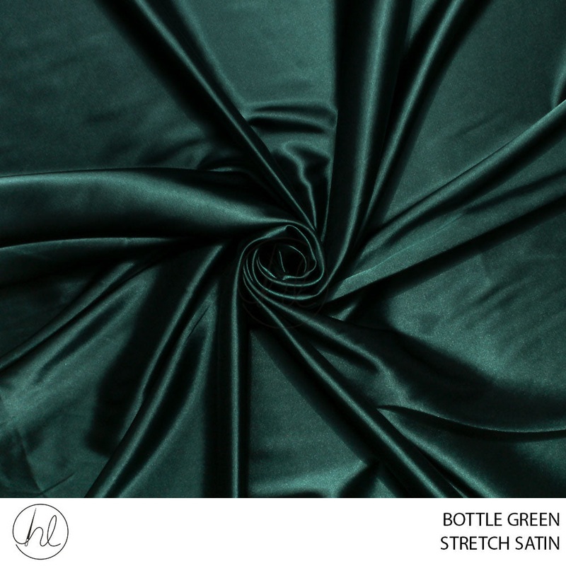 STRETCH SATIN 781 BOTTLE GREEN 150CM PER M