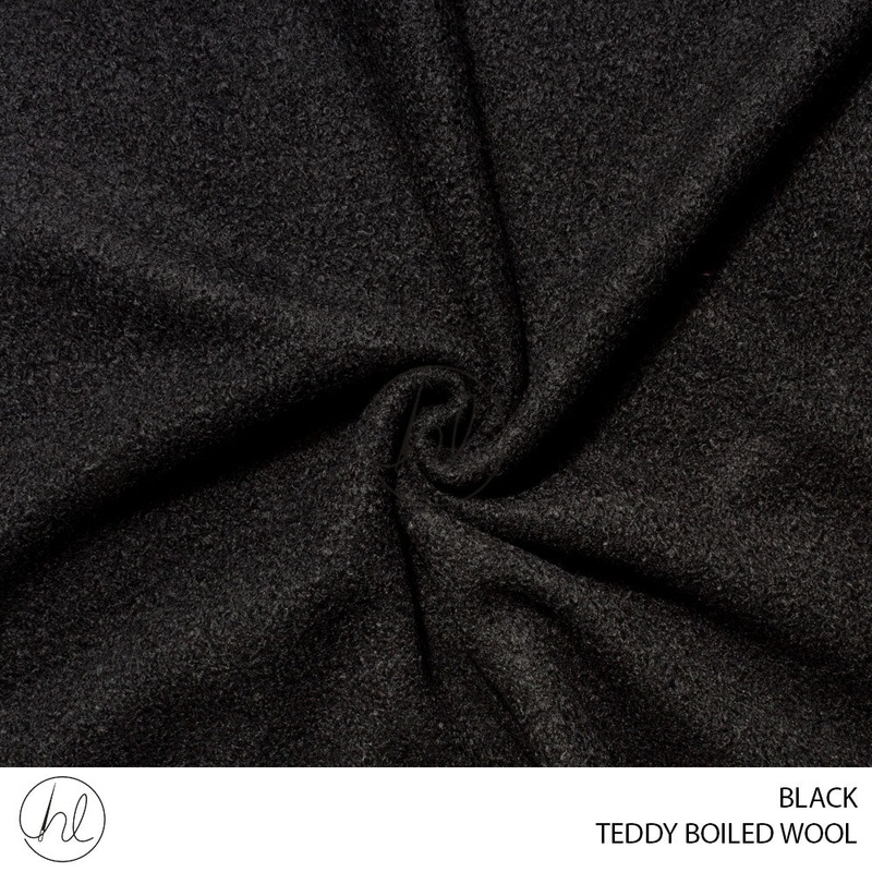 Teddy Boiled Wool 56 Black 150cm Per M