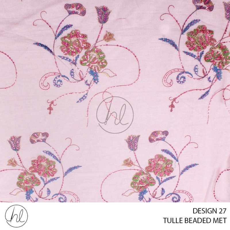 TULLE BEADED MET 51 PER M DESIGN 27 PINK COLLECTION 05