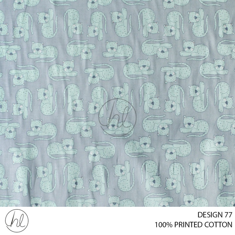 100% PRINTED COTTON 3408 GREY  110CM PER M
