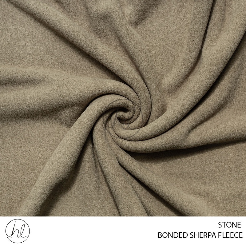Bonded Sherpa Fleece Micro 56 Stone 150cm Per M