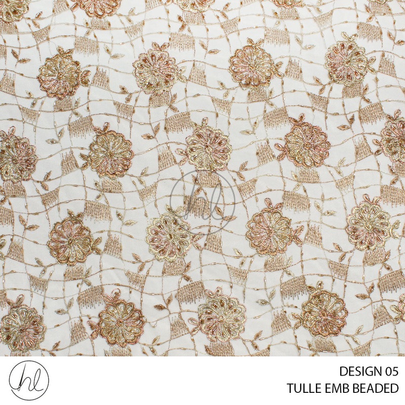 EMB TULLE BEADED 477 PER MDESIGN 05 BROWN COLLECTION 07