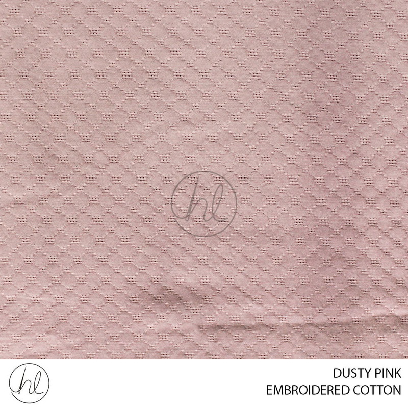 Embroidered cotton 51 dusty pink 150cm per m