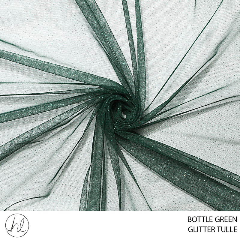 GLITTER TULLE 53 BOTTLE GREEN 150CM PER M