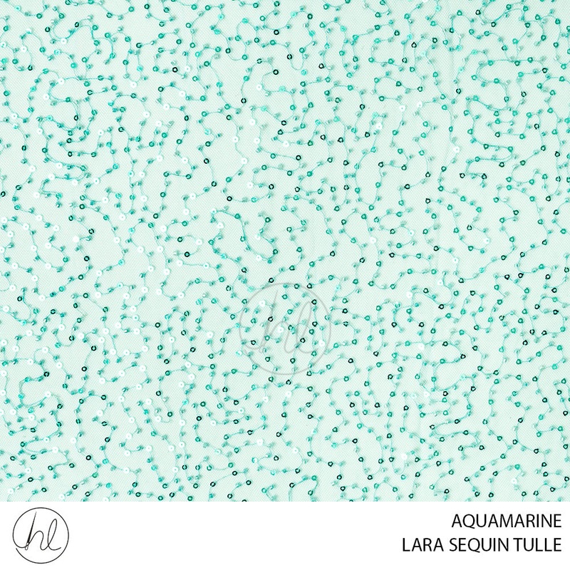 LARA SEQUIN TULLE 781 AQUAMARINE 130CM PER M