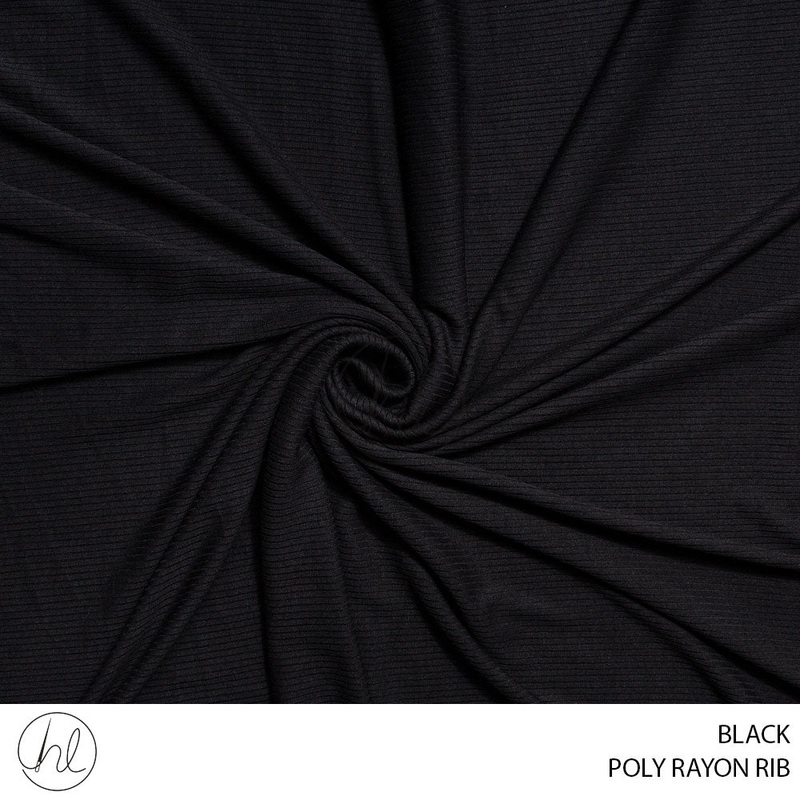 POLY RAYON RIB 51 BLACK 150CM PER M
