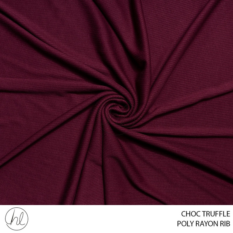 POLY RAYON RIB 51 CHOC TRUFFLE 150CM PER M