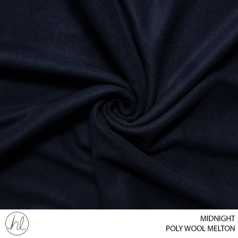 POLY WOOL MELTON 51 MIDNIGHT 150CM PER M