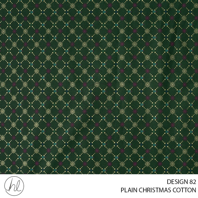 PRINTED CHRISTMAS COTTON DESIGN 96 51 BOTTLE GREEN 145CM PER M