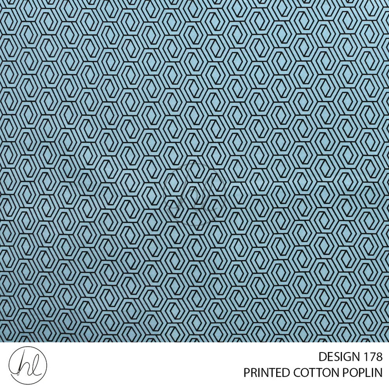 PRINTED COTTON POPLIN 51 AQUA 145CM PER M