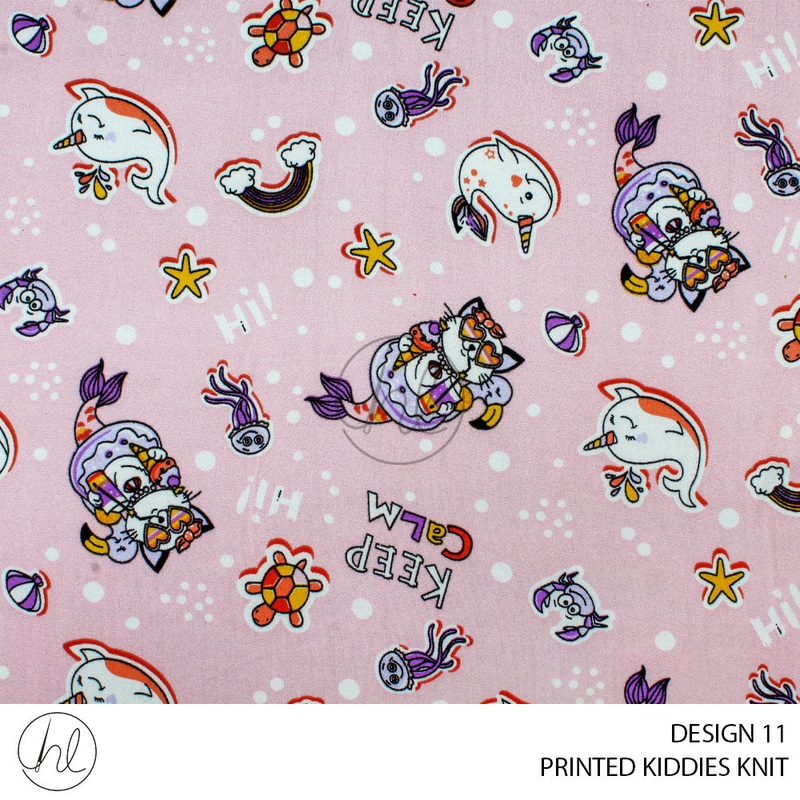 PRINTED KIDDIES KNIT PER M DESIGN 11 PINK 150CM WIDE