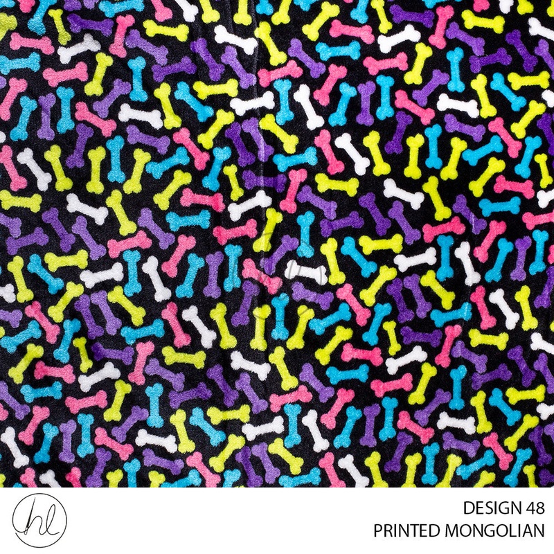 PRINTED MONGOLIAN 781 BLACK 150CM PER  M