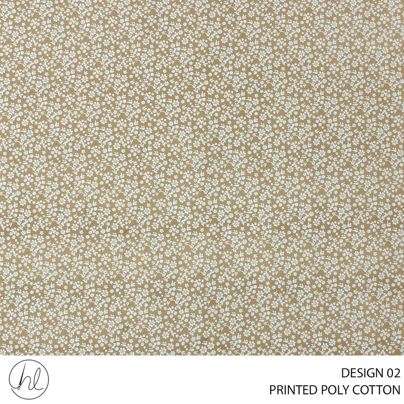 PRINTED POLY COTTON DES2 112CM BEIGE ROLL ROLL 001