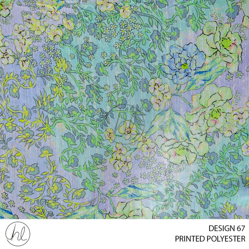 PRINTED POLYESTER ALEXA PER M GREEN DESIGN 67 150CM WIDE