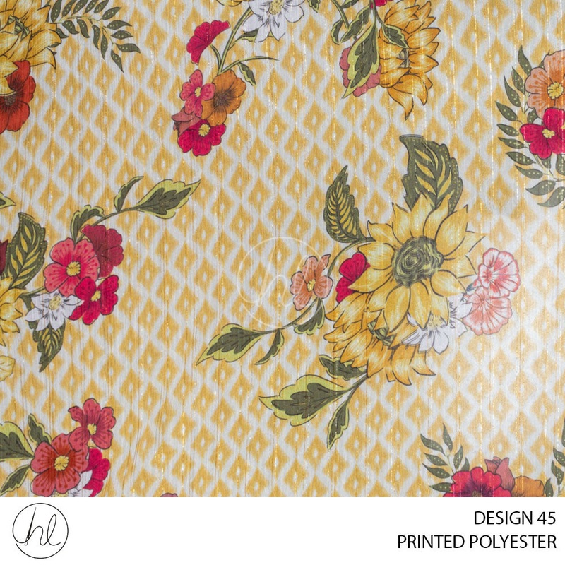 PRINTED POLYESTER ALEXA PER M MUSTARD DESIGN 45 150CM WIDE