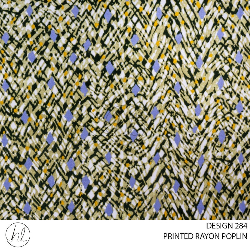 RAYON POPLIN PRINT 51 PER MGREEN DESIGN 284 150CM WIDE