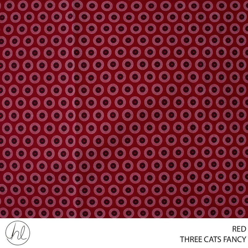 THREE CATS FANCY FABRIC RED ROLL 003