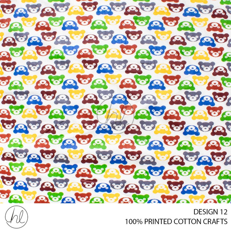 100% COTTON CRAFT 5 ASSORTED 150CM PER M