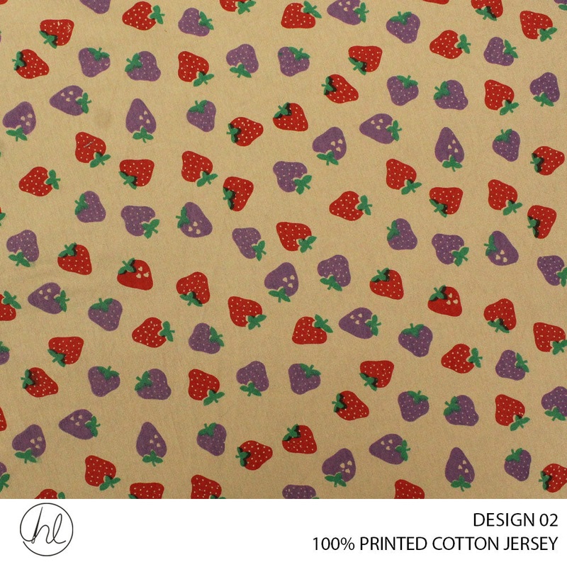 100% PRINTED COTTON JERSEY DESIGN 02 150CM WIDE PER M51