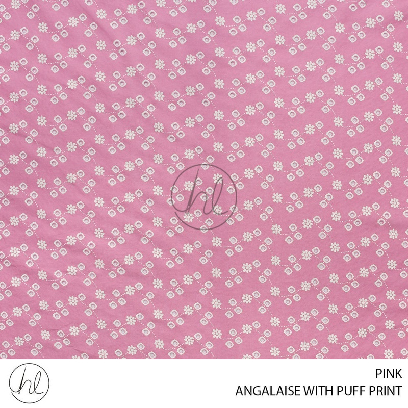 Anglaise with Puff Print 56 Pink 115cm Per M