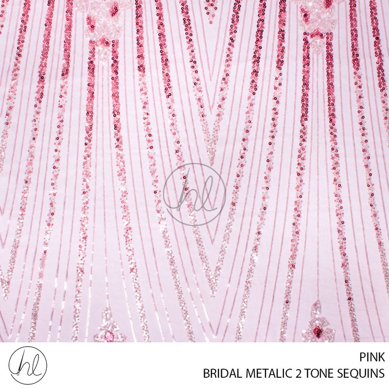 BRIDAL  METALLIC 2 TONE SEQUINS 781 PINK 120CM PER M