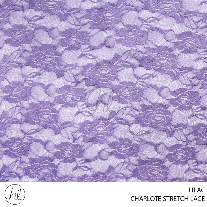 CHARLOTE STRETCH LACE 55 LILAC 150CM PER M