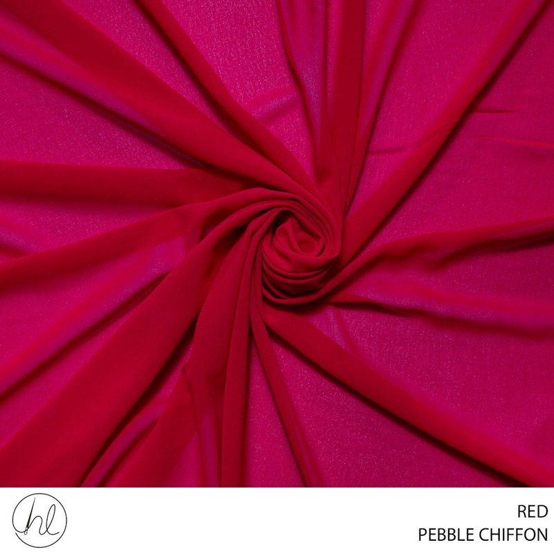 CHIFFON PEBBLE PLAIN FABRIC 150CM RED ROLL ROLL 001