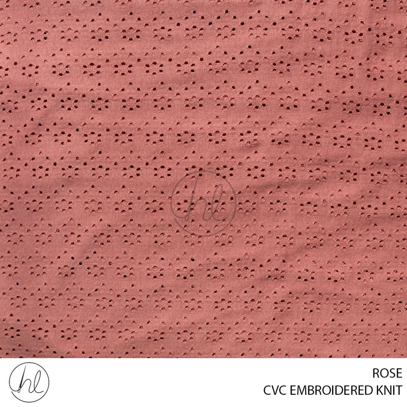 CVC EMBROIDERED KNIT 51 ROSE 150CM PER M