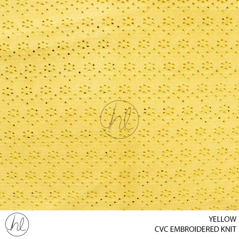 CVC EMBROIDERED KNIT 51 YELLOW 150CM PER M