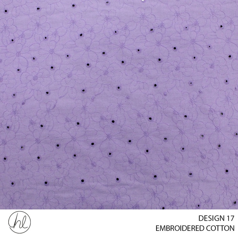 EMBROIDERED COTTON DESIGN 17 150CM WIDE PER M51