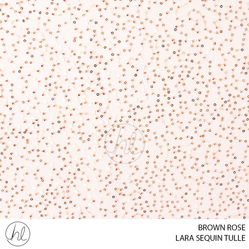 LARA SEQUIN TULLE 781 BROWN ROSE 130CM PER M