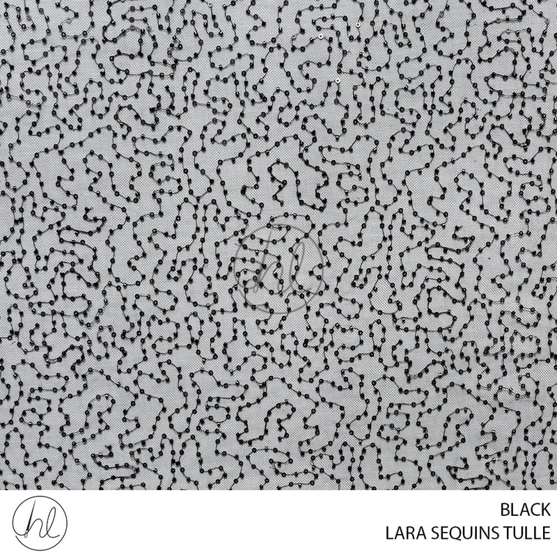 Lara Sequins Tulle 781 Black 130cm Per M