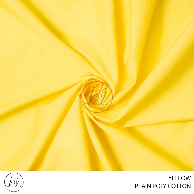 PLAIN POLY COTTON FABRIC 112CM YELLOW