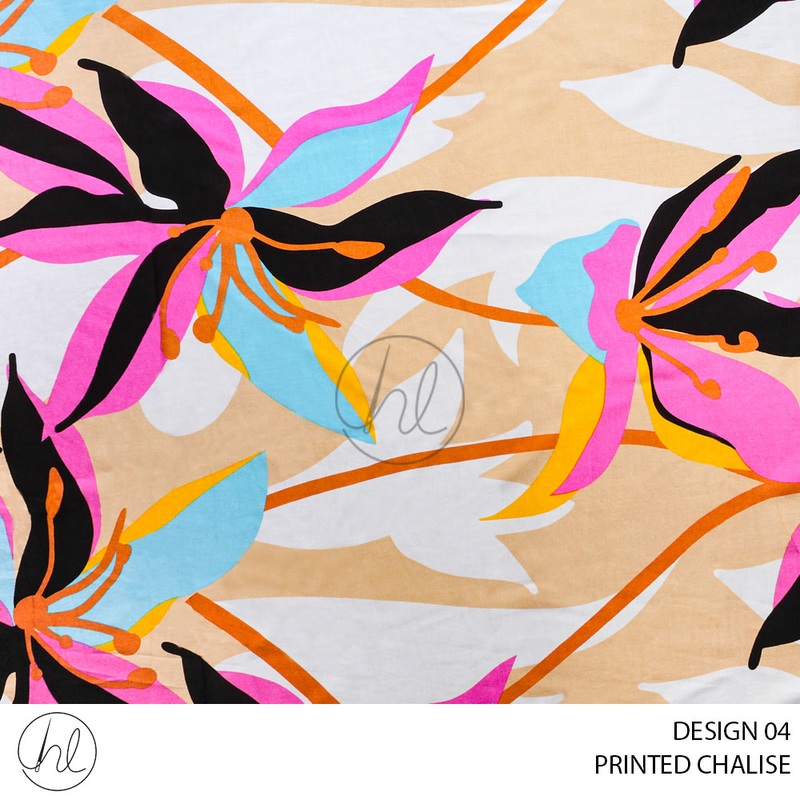 PRINTED CHALISE 55 PINK 150CM PER M
