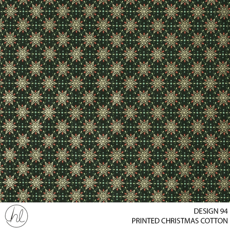 PRINTED CHRISTMAS COTTON DESIGN 84 51 BOTTLE GREEN 145CM PER M