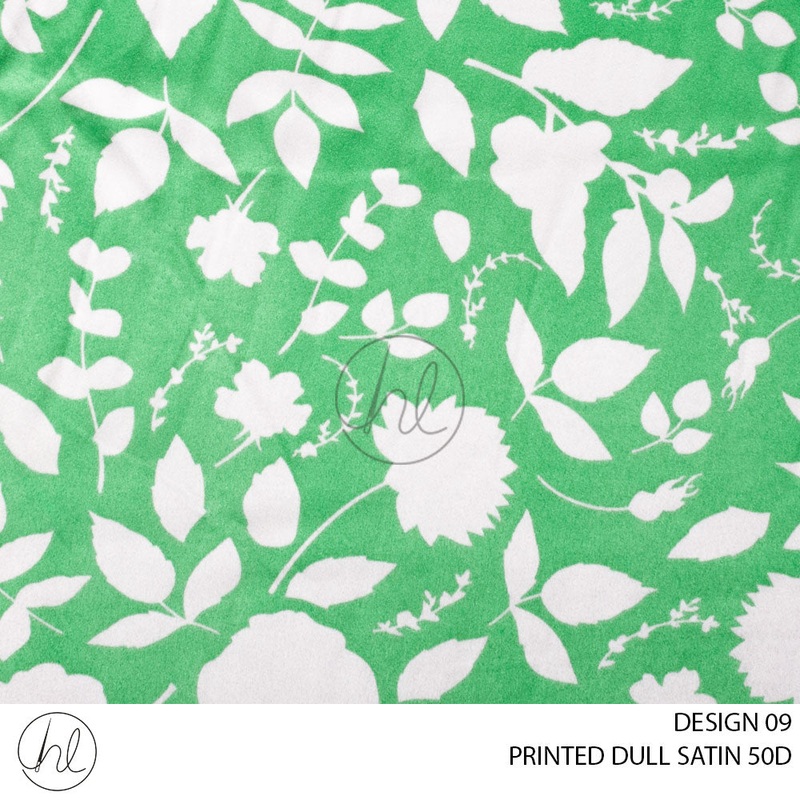 PRINTED DULL SATIN 50D 51 PER MGREEN DESIGN 09 150CM WIDE