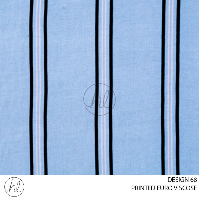 PRINTED EURO VISCOSE  28 PER M BABY BLUE DESIGN 68 150CM WIDE