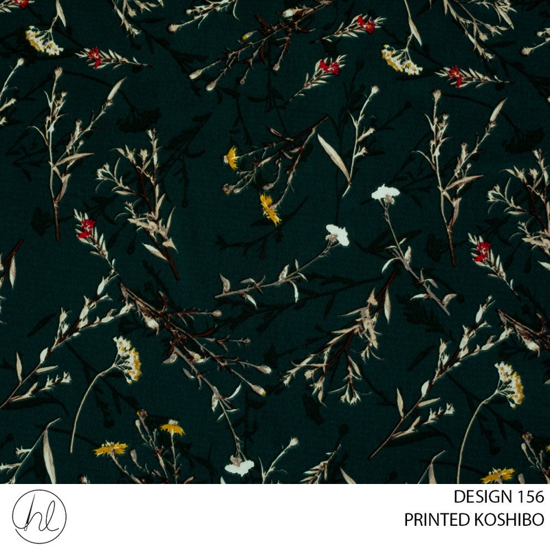 PRINTED KOSHIBO 51 BOTTLE GREEN DESIGN 156 150CM