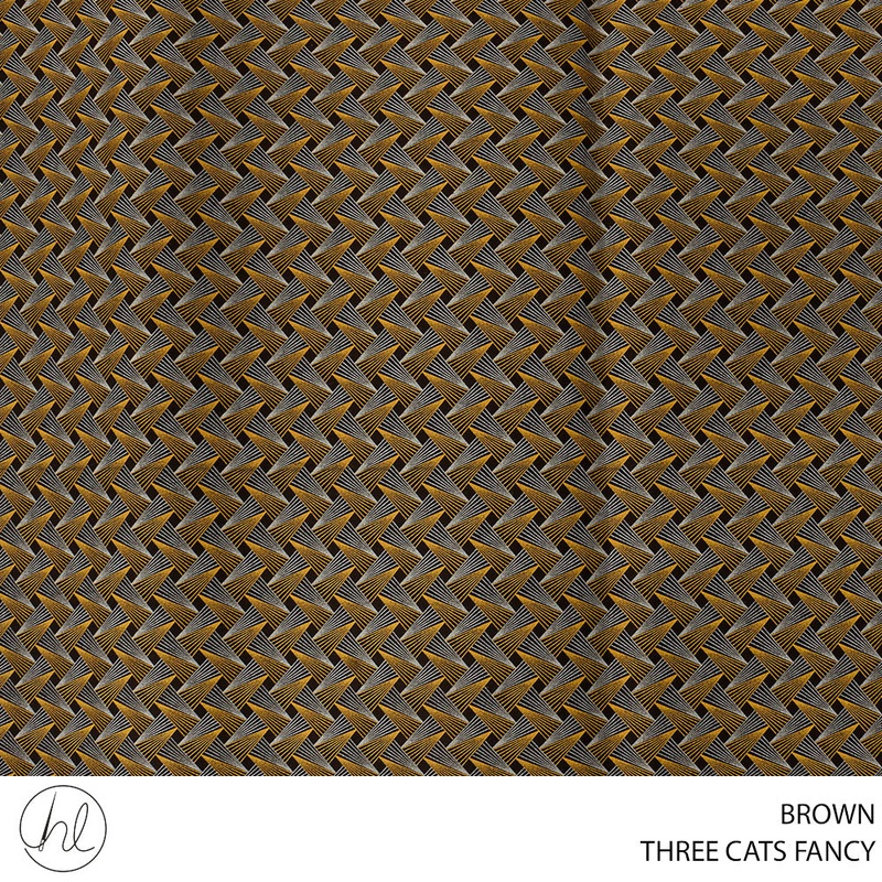 THREE CATS FANCY  FABRIC BROWN ROLL 021