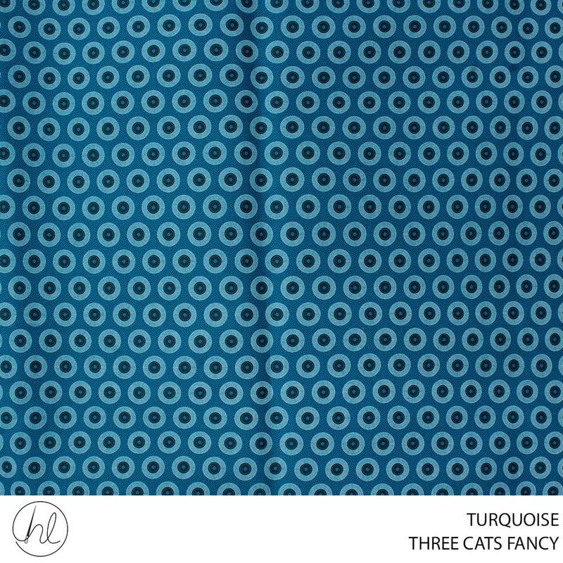 THREE CATS FANCY FABRIC TURQUISE ROLL 001 EACH