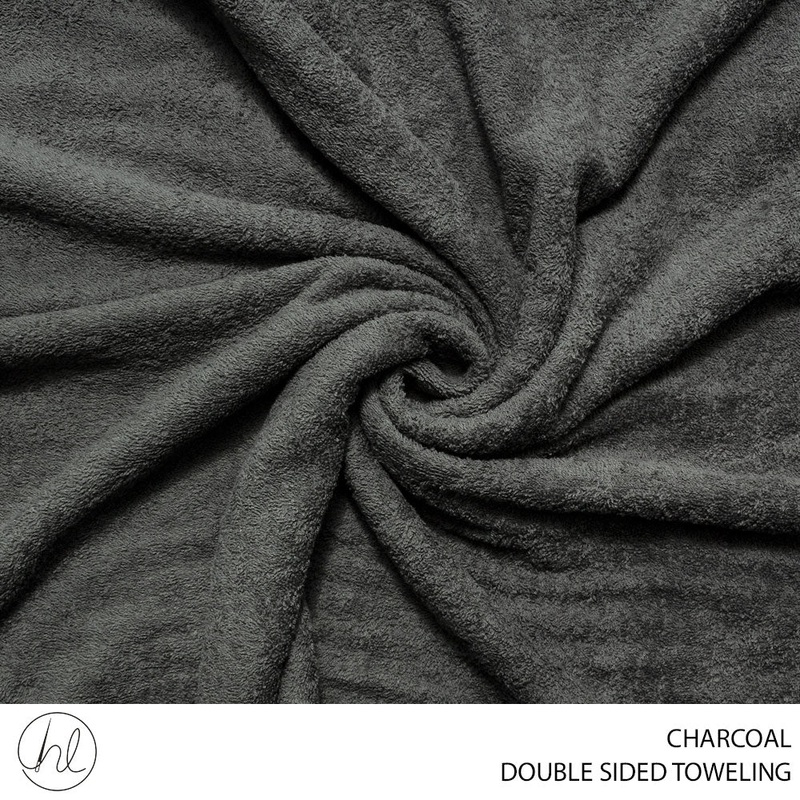 TOWELING DBL SIDED FABRIC 150cm CHARCOAL ROLL 001 1