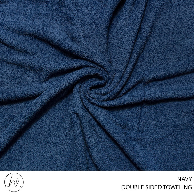Toweling Dbl Sided fabric 150cm navy