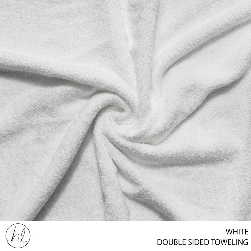 TOWELING DBL SIDED FABRIC 150CM WHITE ROLL 001 1